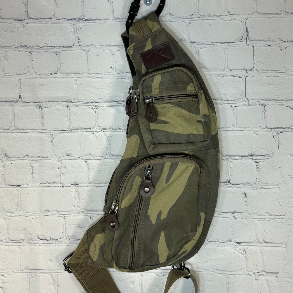 Rothco Camouflage Canvas Sling Bag Tactical Crossbody Backpack Woodland Camo